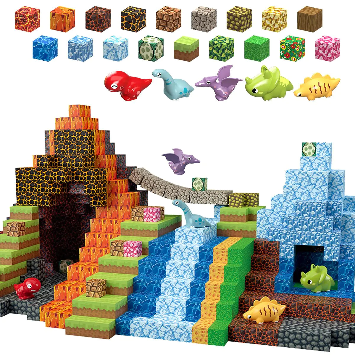 205pcs Magnetic Building Blocks - Dinosaur Set