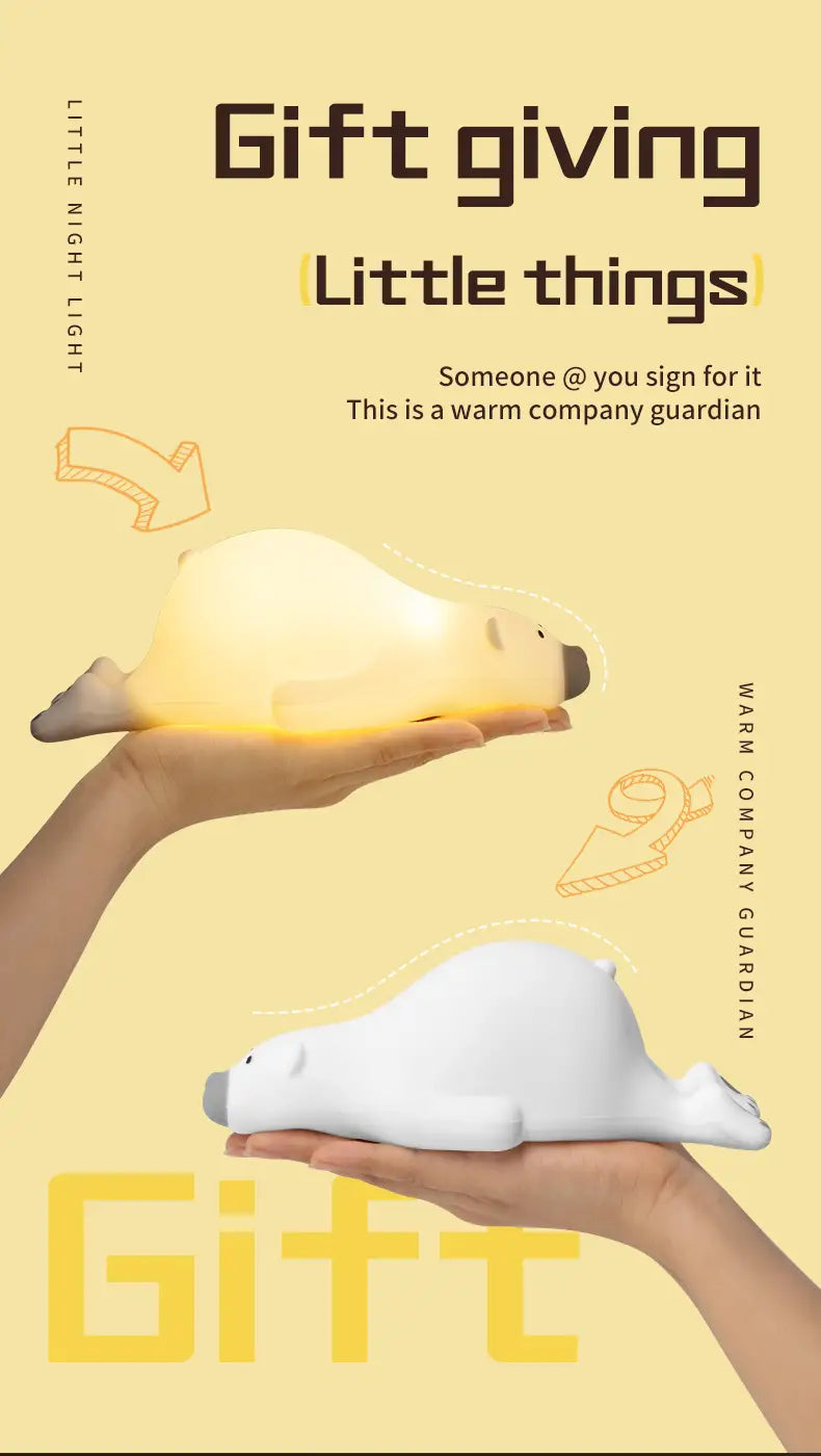 Cute Silicone Night Light - Rechargeable Touch Lamp