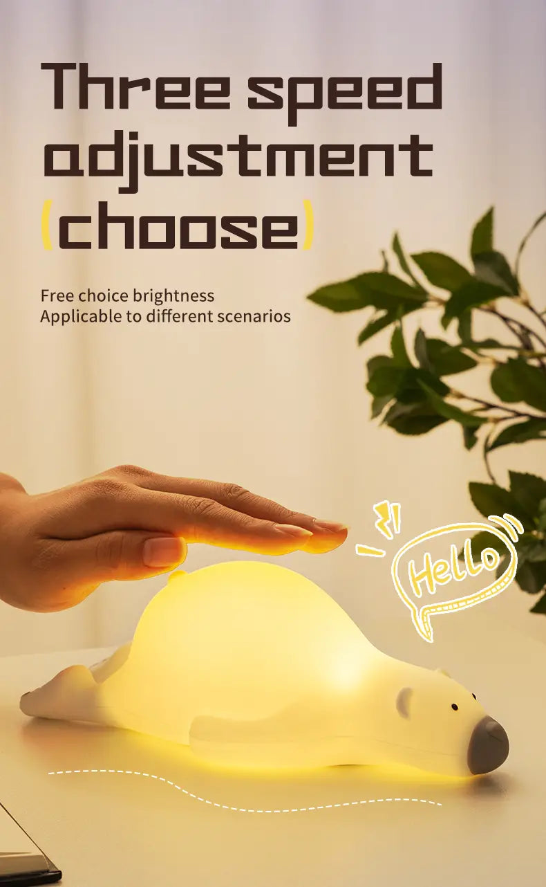 Cute Silicone Night Light - Rechargeable Touch Lamp
