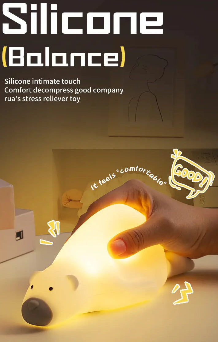 Cute Silicone Night Light - Rechargeable Touch Lamp