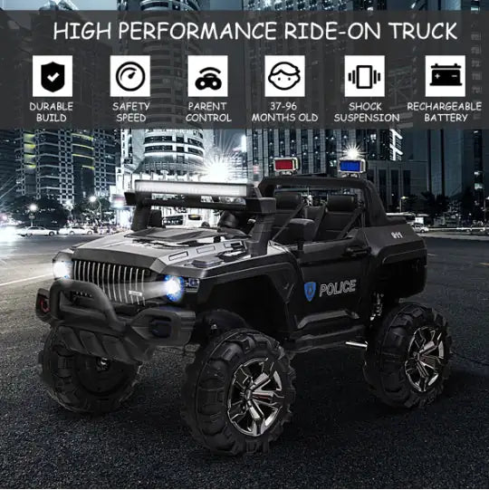 Dual-Seat Electric Police Truck