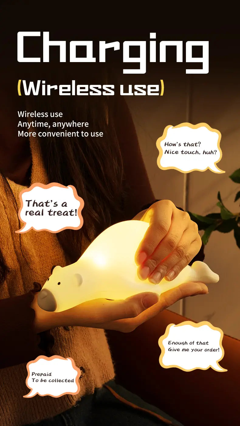 Cute Silicone Night Light - Rechargeable Touch Lamp