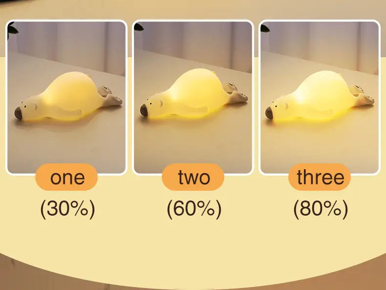 Cute Silicone Night Light - Rechargeable Touch Lamp