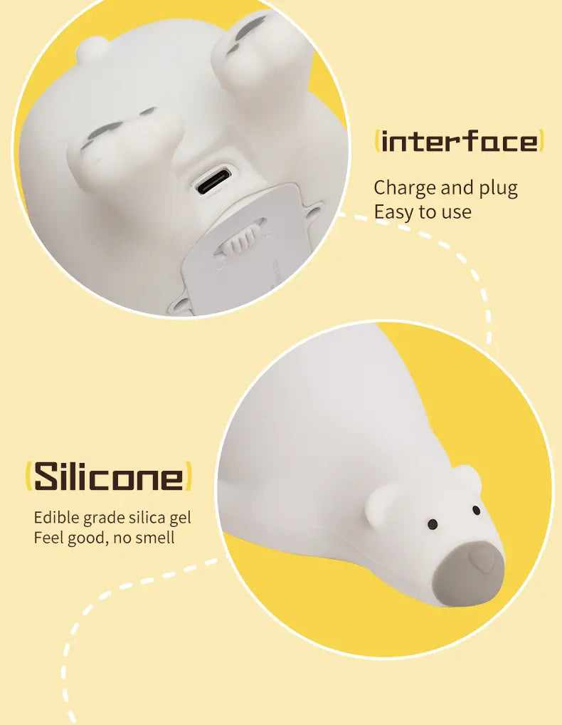 Cute Silicone Night Light - Rechargeable Touch Lamp