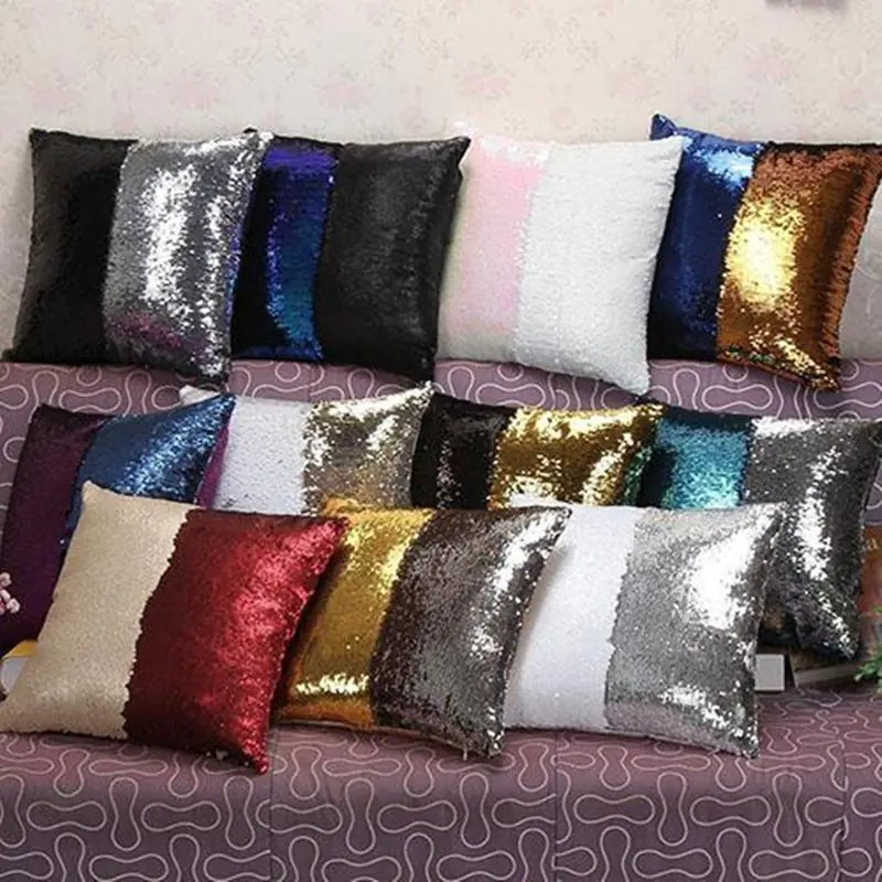 Reversible Sequin Pillowcase for Sofa Cushions