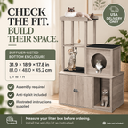 Cat tower and litter box enclosure — fit-assembly — USA delivery only