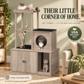 Cat tower and litter box enclosure — hero — USA delivery only