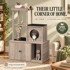 Cat tower and litter box enclosure — hero — USA delivery only