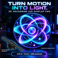 3D hologram LED display fan — illustrative light effect
