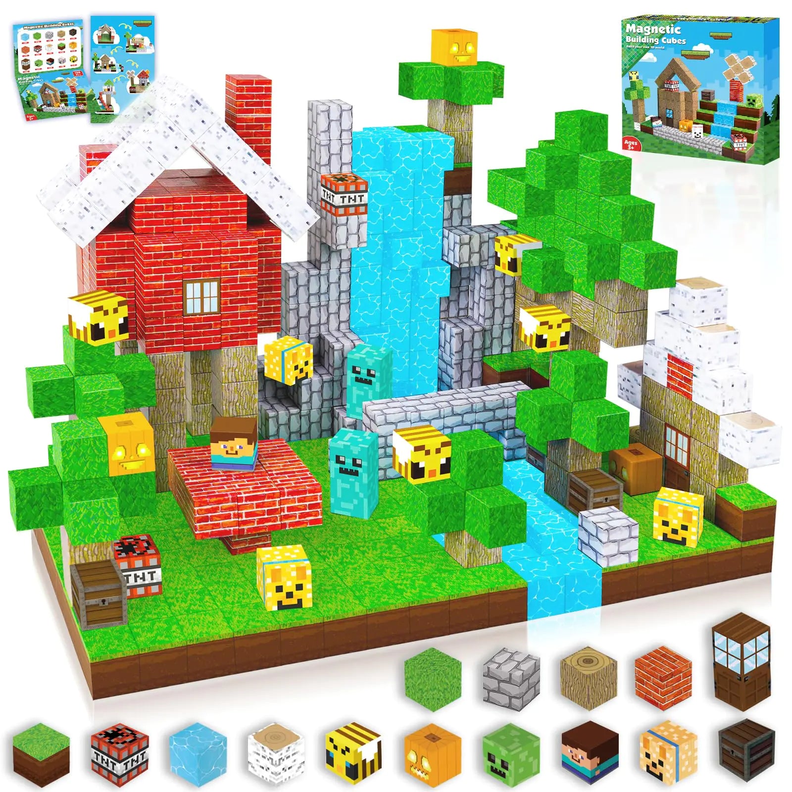 100pcs Magnetic Building Blocks - Forest Set