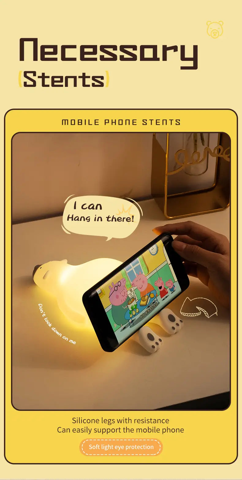 Cute Silicone Night Light - Rechargeable Touch Lamp