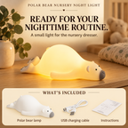 Polar bear nursery night light: what’s included