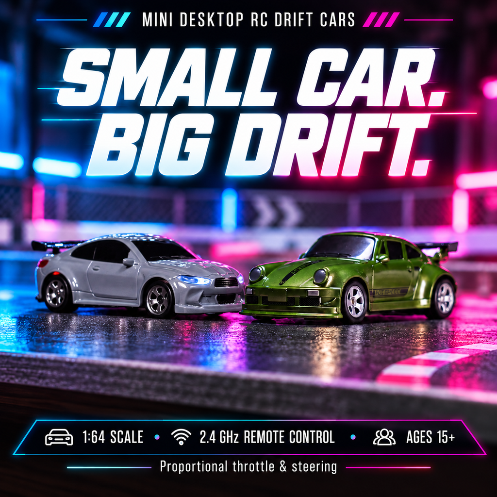 Mini desktop RC drift cars, 1:64 scale, ages 15+
