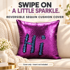 Reversible sequin cushion cover — hero