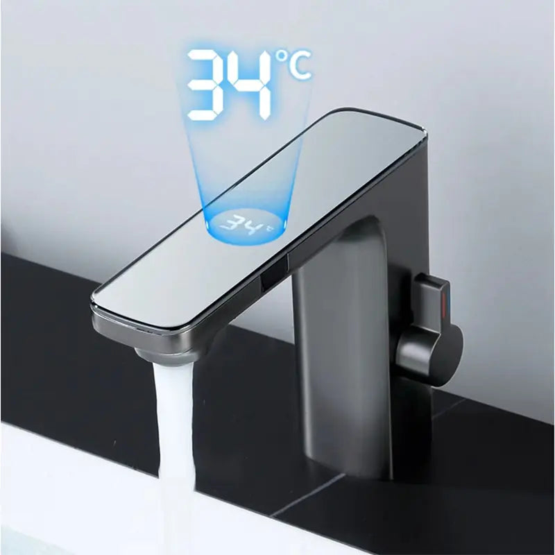 Smart Faucet with Digital Display for Bathroom