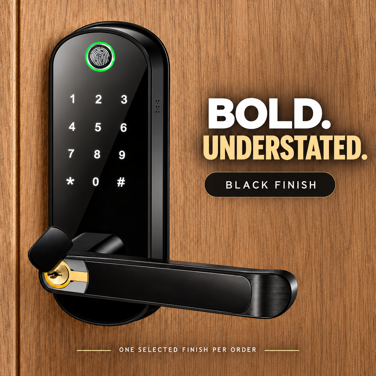TouchSecure fingerprint door lock — black