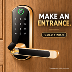 TouchSecure fingerprint door lock — gold