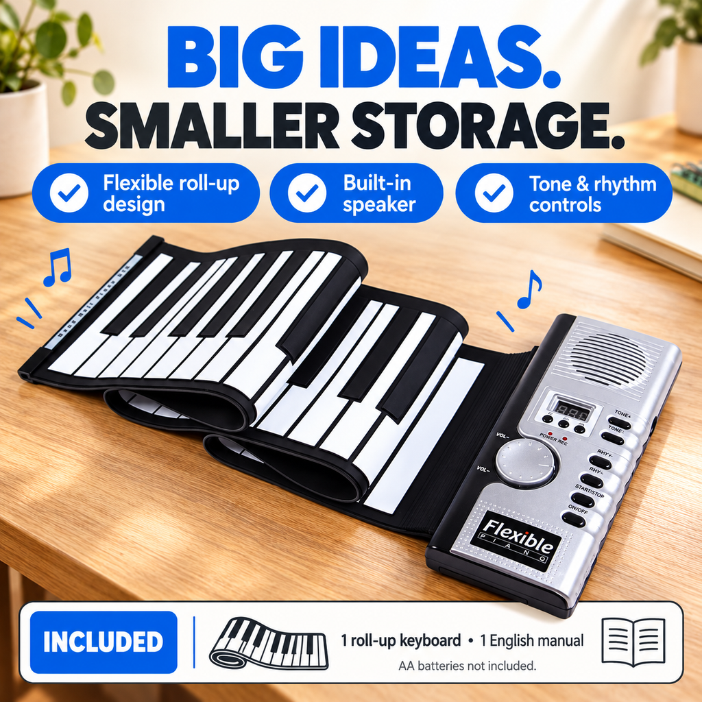 Roll-up electronic piano — features