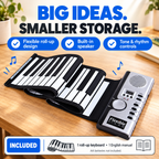 Roll-up electronic piano — features