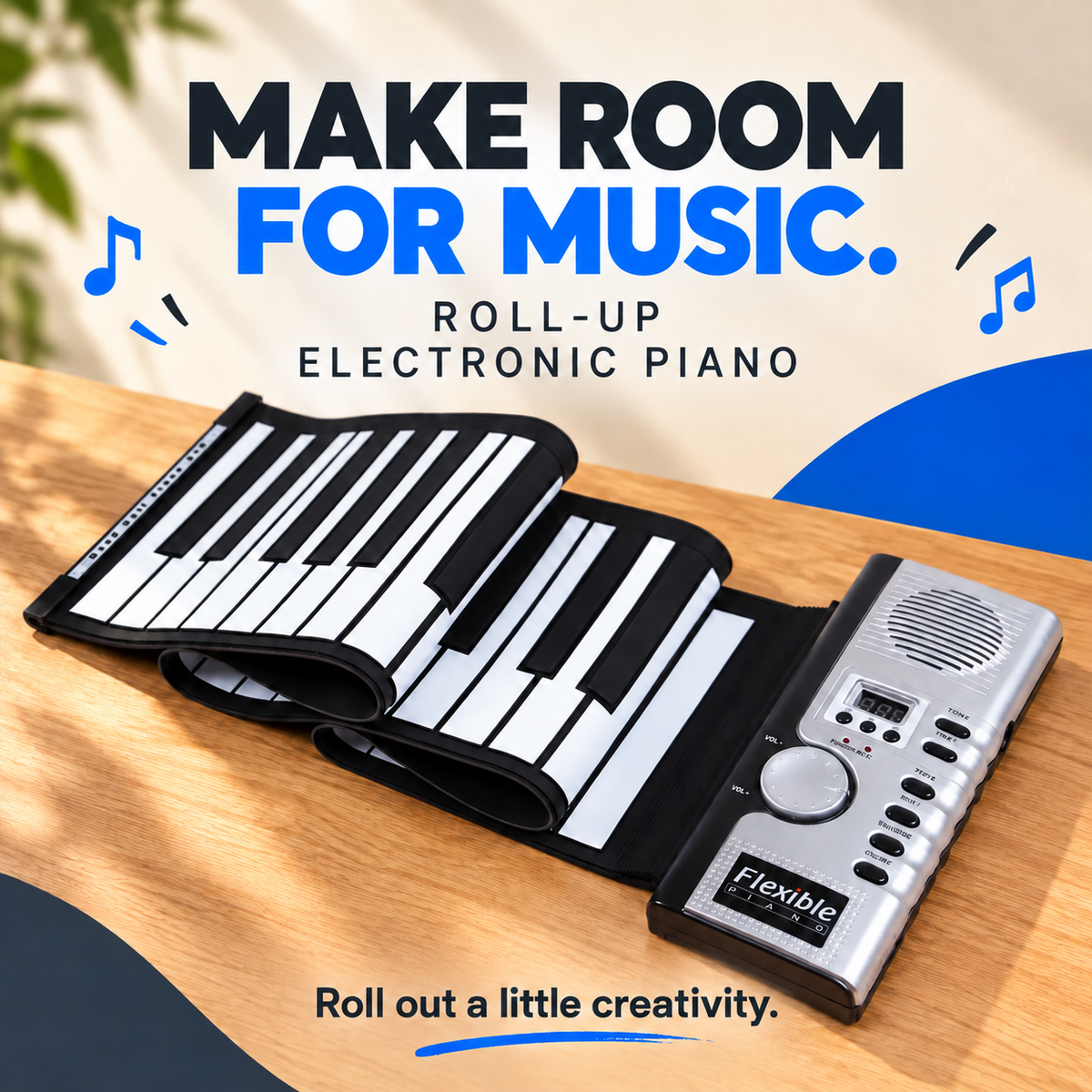 Roll-up electronic piano — hero