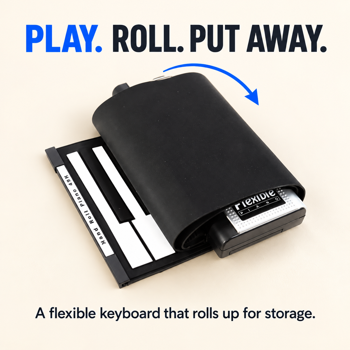 Roll-up electronic piano — portable