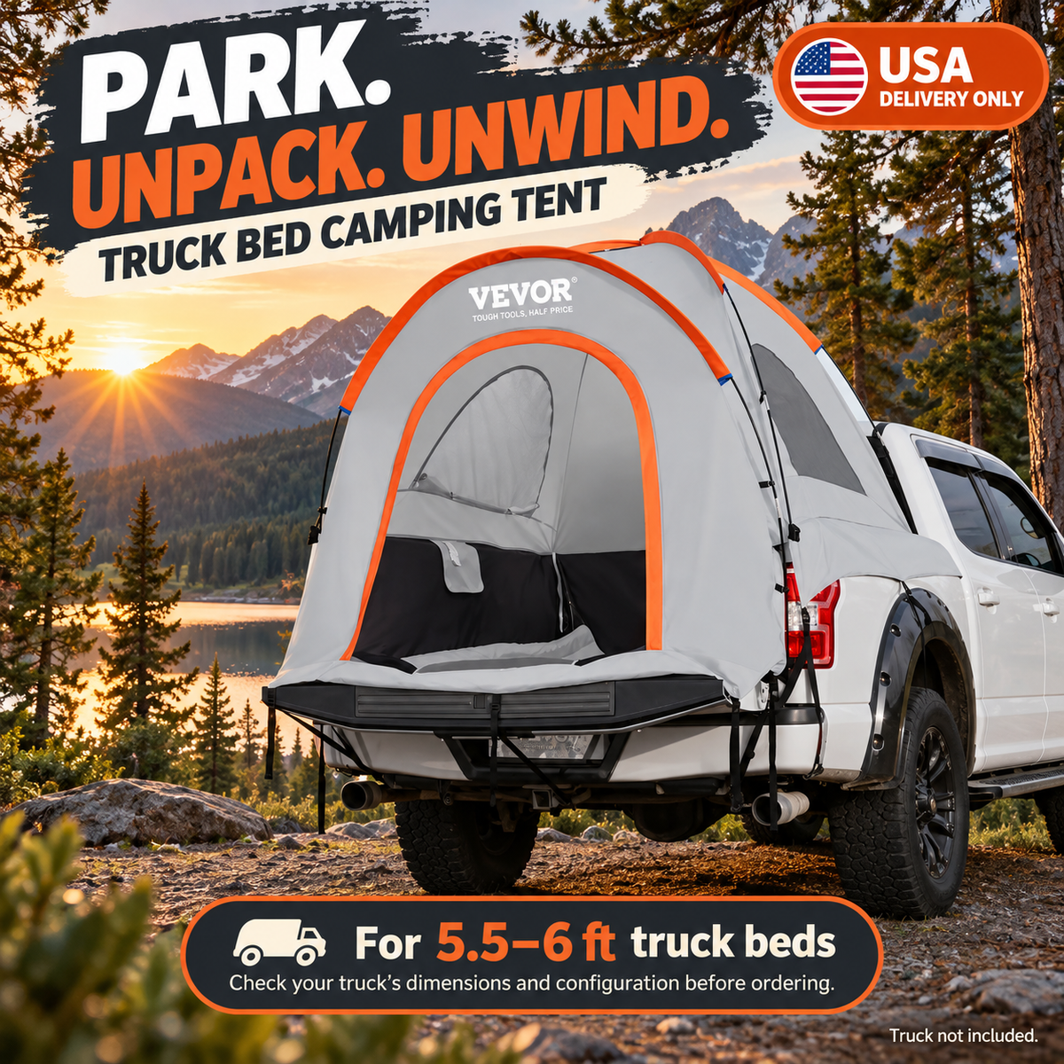 Truck bed tent — hero — USA delivery only