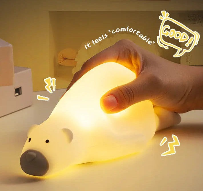 Cute Silicone Night Light - Rechargeable Touch Lamp