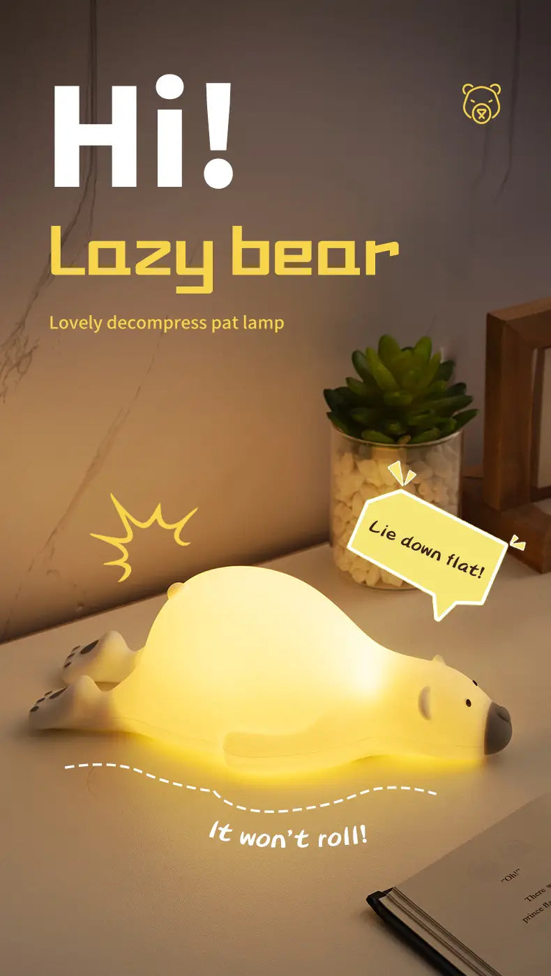 Cute Silicone Night Light - Rechargeable Touch Lamp