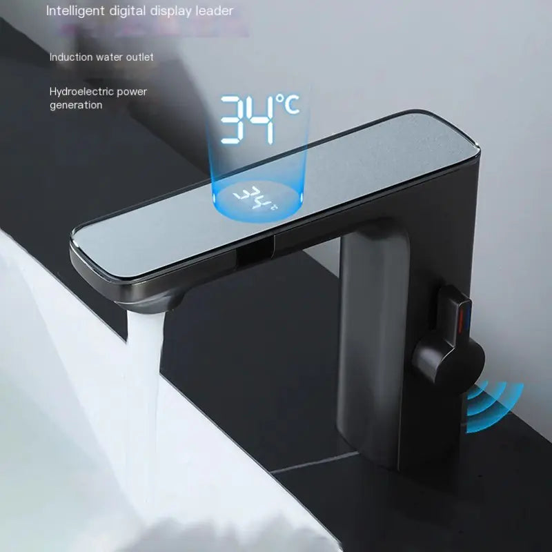 Smart Faucet with Digital Display for Bathroom