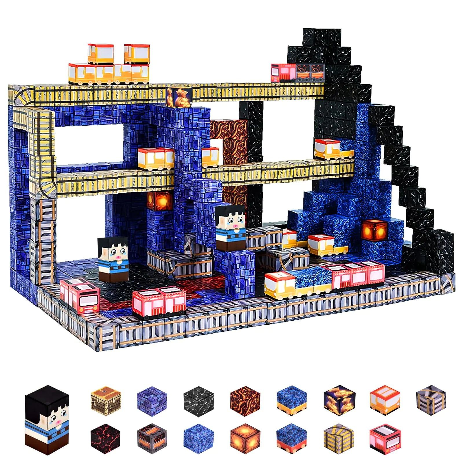 100pcs Magnetic Blocks Building - Train Set